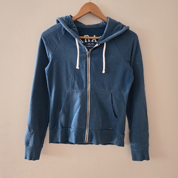 Garage Tops - Garage turquoise teal zip up drawstring hoodie xs